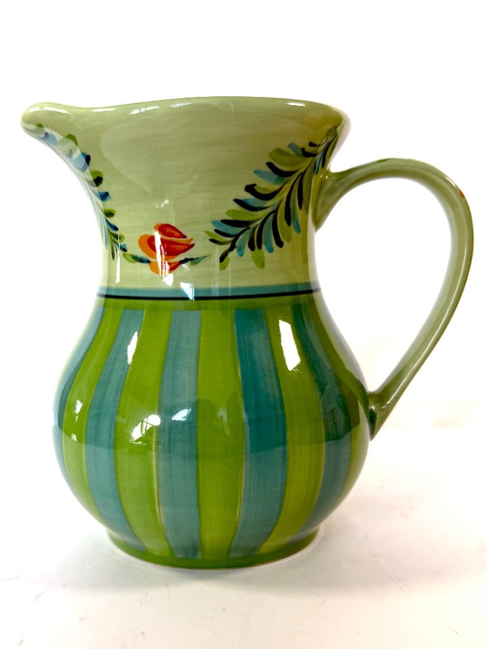 Southern Living at Home Gail Pittman Hand Painted Pitcher  - Provence/Green